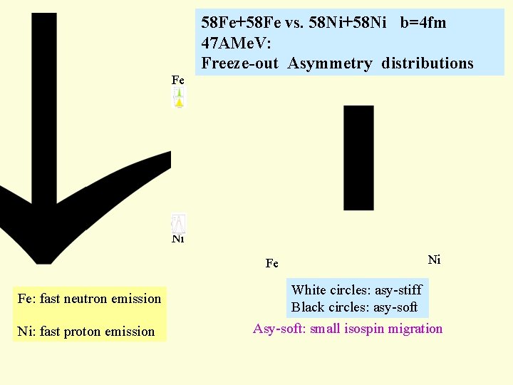 58 Fe+58 Fe vs. 58 Ni+58 Ni b=4 fm 47 AMe. V: Freeze-out Asymmetry