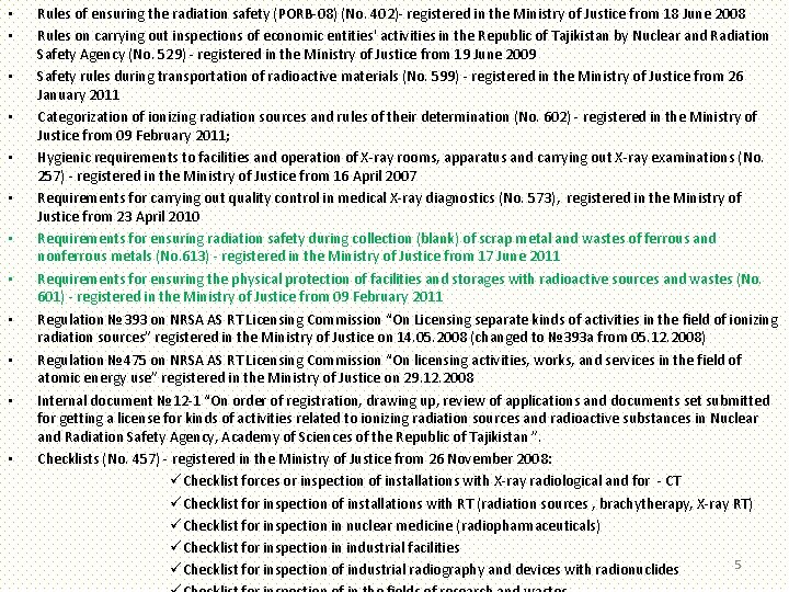  • • • Rules of ensuring the radiation safety (PORB-08) (No. 402)- registered