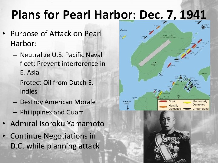 Plans for Pearl Harbor: Dec. 7, 1941 • Purpose of Attack on Pearl Harbor: