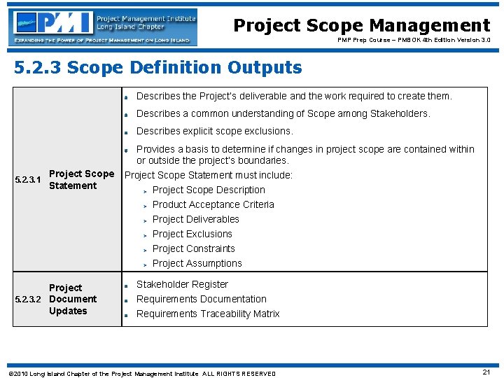 Project Scope Management PMP Prep Course – PMBOK 4 th Edition Version 3. 0