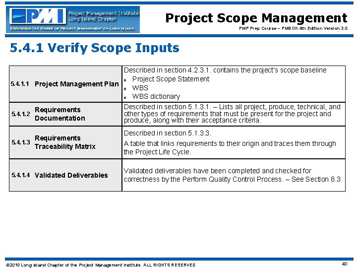 Project Scope Management PMP Prep Course – PMBOK 4 th Edition Version 3. 0