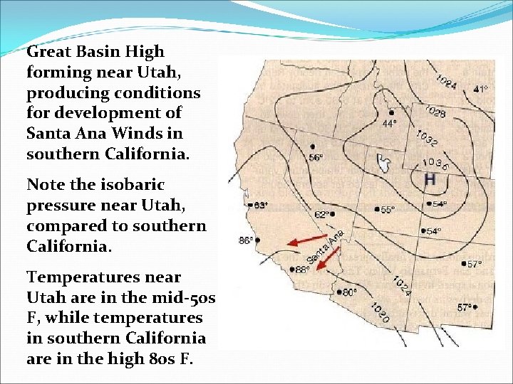 Great Basin High forming near Utah, producing conditions for development of Santa Ana Winds