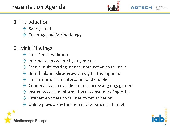 Presentation Agenda 1. Introduction → Background → Coverage and Methodology 2. Main Findings →