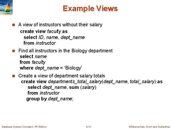 Chapter 4 Intermediate SQL Database System Concepts 6