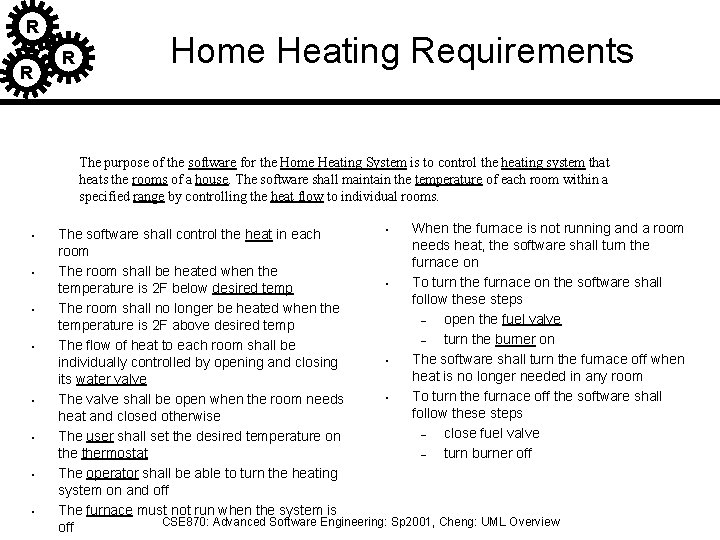 R R R Home Heating Requirements The purpose of the software for the Home R R R Home Heating Requirements The purpose of the software for the Home