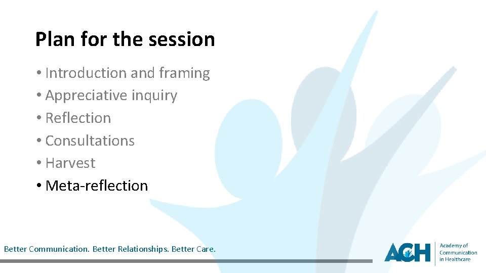 Plan for the session • Introduction and framing • Appreciative inquiry • Reflection •