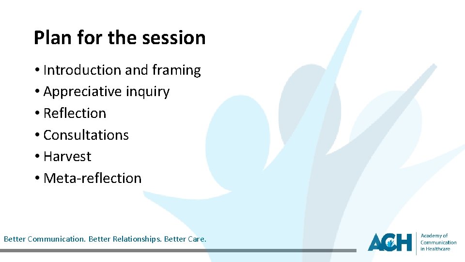 Plan for the session • Introduction and framing • Appreciative inquiry • Reflection •