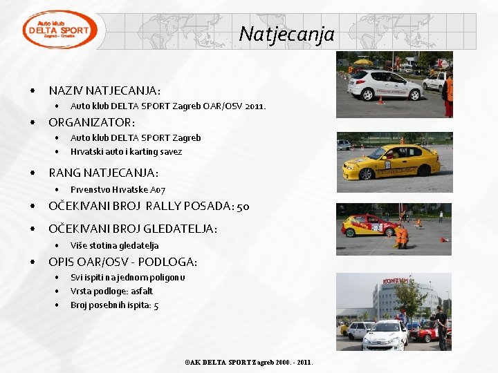 Natjecanja • NAZIV NATJECANJA: • • ORGANIZATOR: • • • Auto klub DELTA SPORT