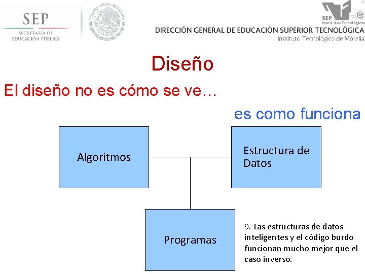 Diseño El diseño no es cómo se ve… es como funciona Estructura de Datos