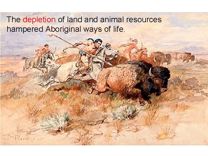 The depletion of land animal resources hampered Aboriginal ways of life. 