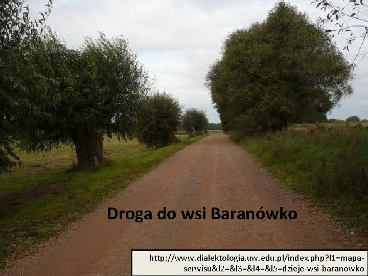 Droga do wsi Baranówko http: //www. dialektologia. uw. edu. pl/index. php? l 1=mapaserwisu&l 2=&l
