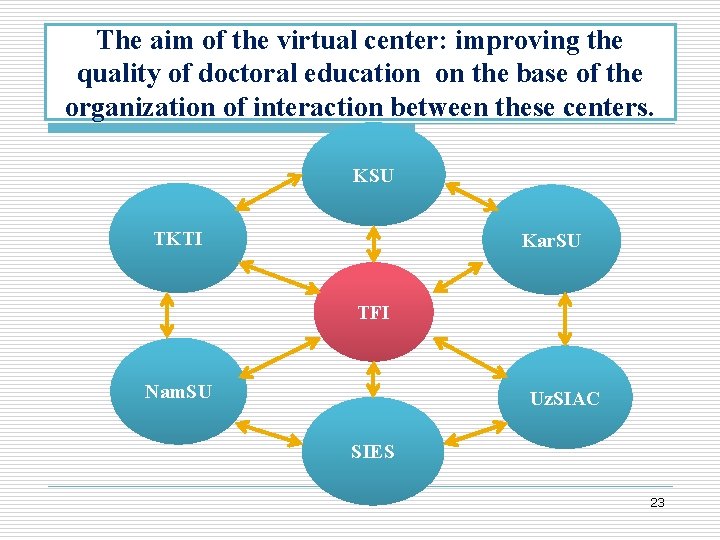 The aim of the virtual center: improving the quality of doctoral education on the