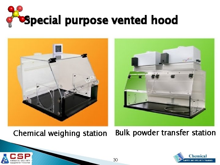 Special purpose vented hood Chemical weighing station Bulk powder transfer station 30 