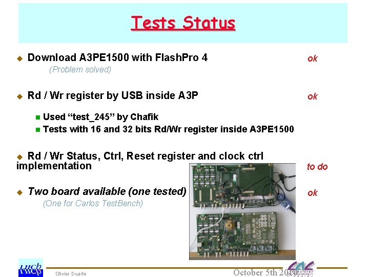 Tests Status u Download A 3 PE 1500 with Flash. Pro 4 ok (Problem
