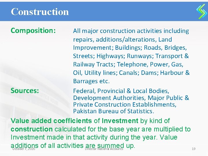 Construction Composition: All major construction activities including repairs, additions/alterations, Land Improvement; Buildings; Roads, Bridges,