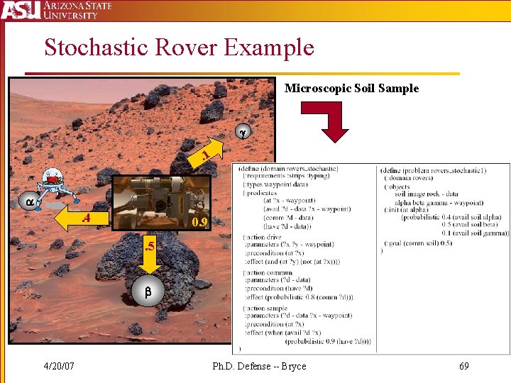 Stochastic Rover Example Microscopic Soil Sample g. 1 . 4 0. 9. 5 b