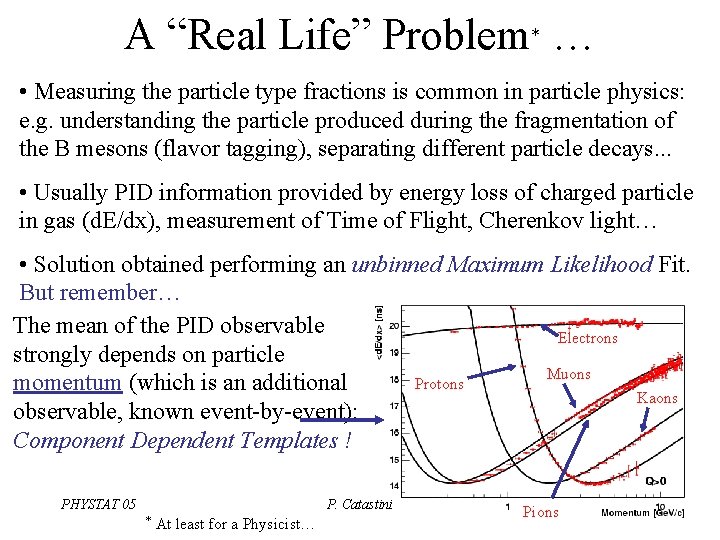 A “Real Life” Problem* … • Measuring the particle type fractions is common in