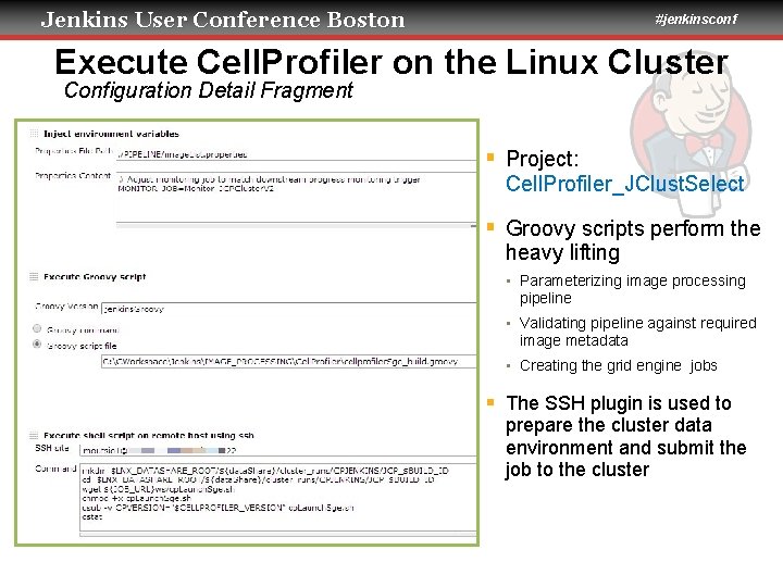 Jenkins User Conference Boston #jenkinsconf Execute Cell. Profiler on the Linux Cluster Configuration Detail