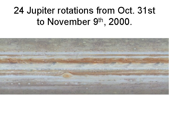 24 Jupiter rotations from Oct. 31 st to November 9 th, 2000. 