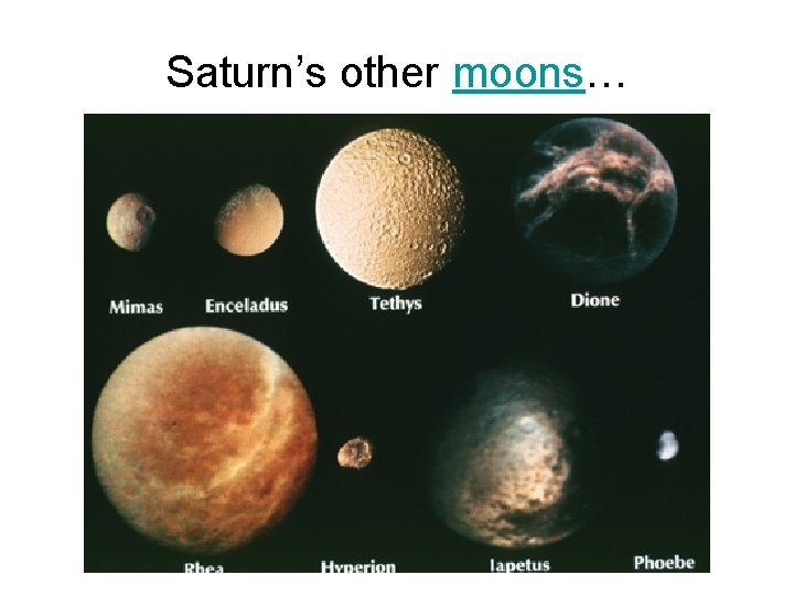Saturn’s other moons… 