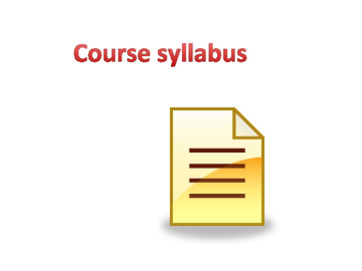 Course syllabus 
