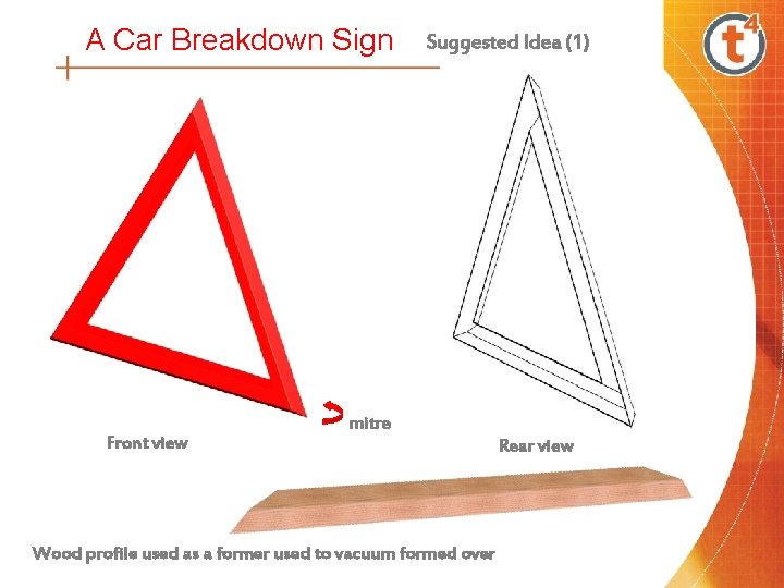 A Car Breakdown Sign Front view Suggested Idea (1) mitre Wood profile used as