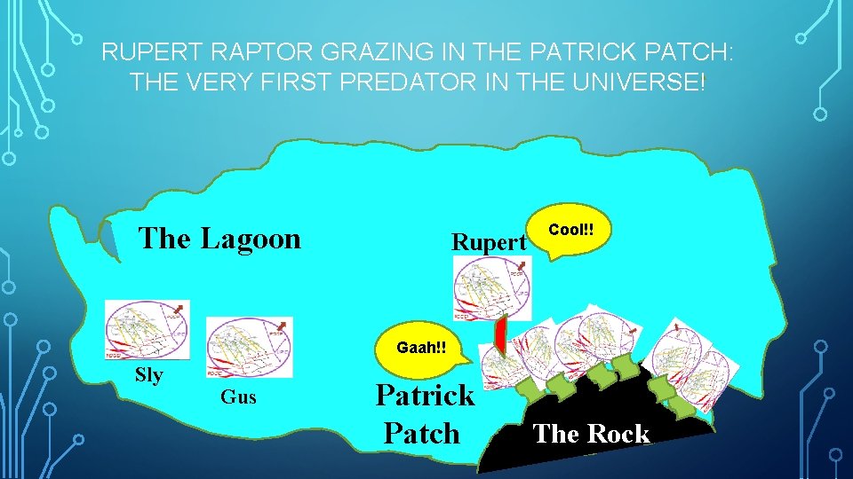 RUPERT RAPTOR GRAZING IN THE PATRICK PATCH: THE VERY FIRST PREDATOR IN THE UNIVERSE!