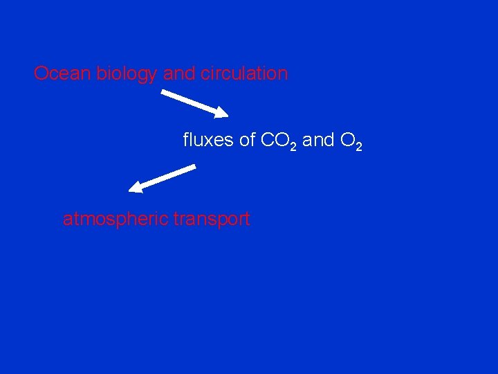 Ocean biology and circulation fluxes of CO 2 and O 2 atmospheric transport 