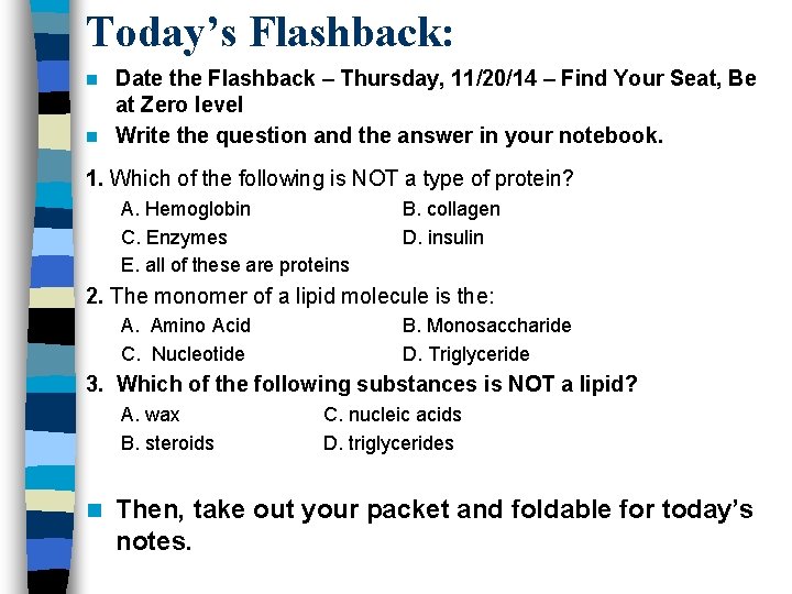 Today’s Flashback: Date the Flashback – Thursday, 11/20/14 – Find Your Seat, Be at