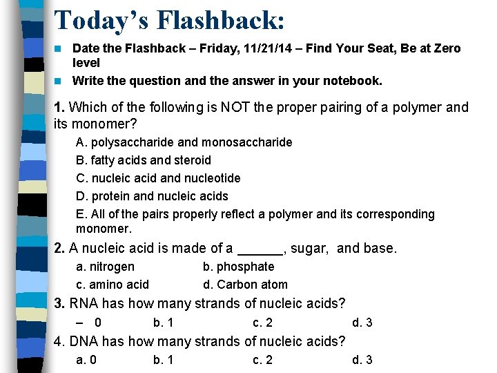 Today’s Flashback: Date the Flashback – Friday, 11/21/14 – Find Your Seat, Be at