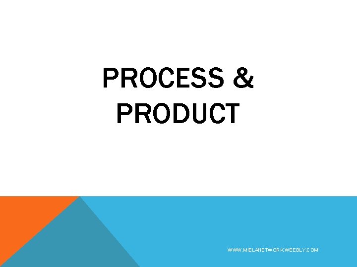 PROCESS & PRODUCT WWW. MIELANETWORK. WEEBLY. COM 