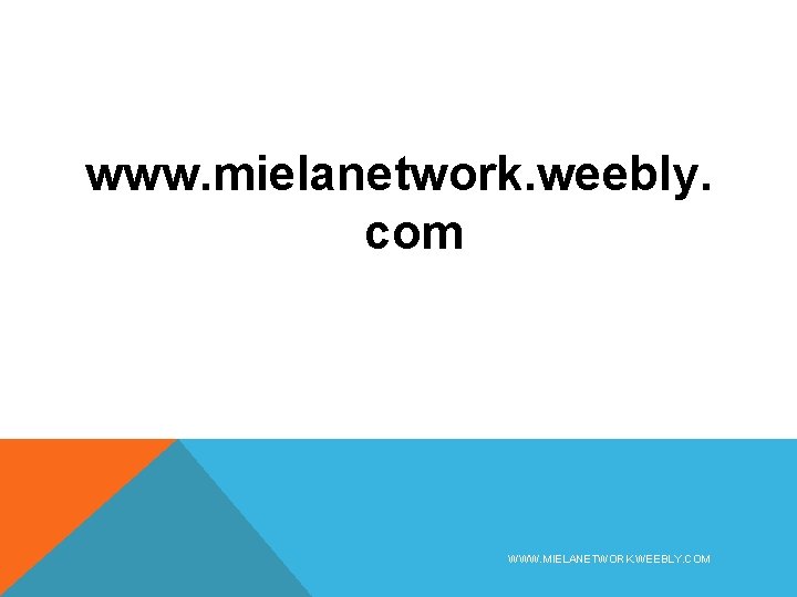 www. mielanetwork. weebly. com WWW. MIELANETWORK. WEEBLY. COM 