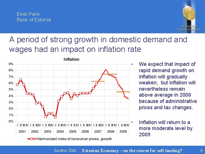 Eesti Pank Bank of Estonia A period of strong growth in domestic demand wages