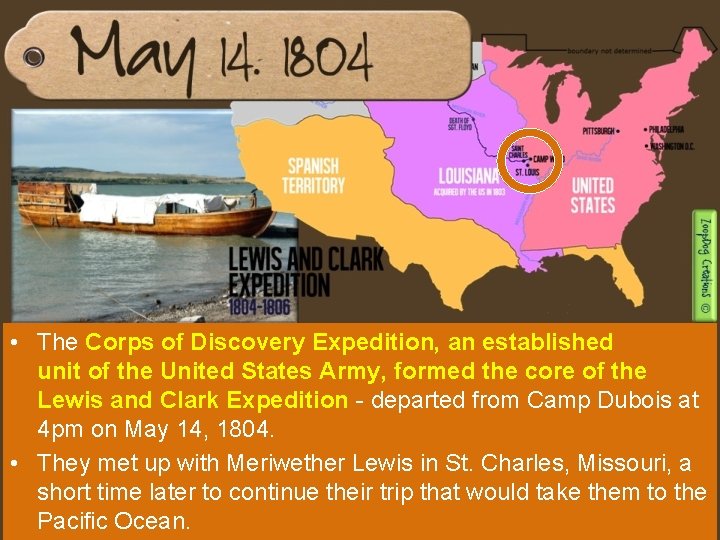  • The Corps of Discovery Expedition, an established unit of the United States