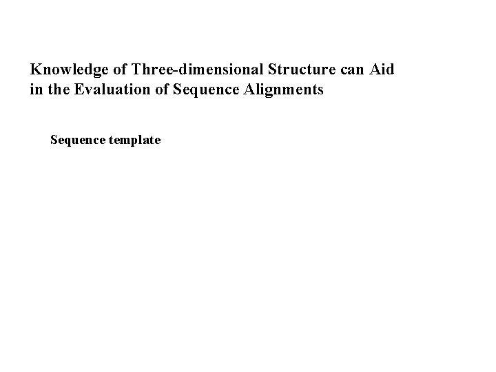 Knowledge of Three-dimensional Structure can Aid in the Evaluation of Sequence Alignments Sequence template