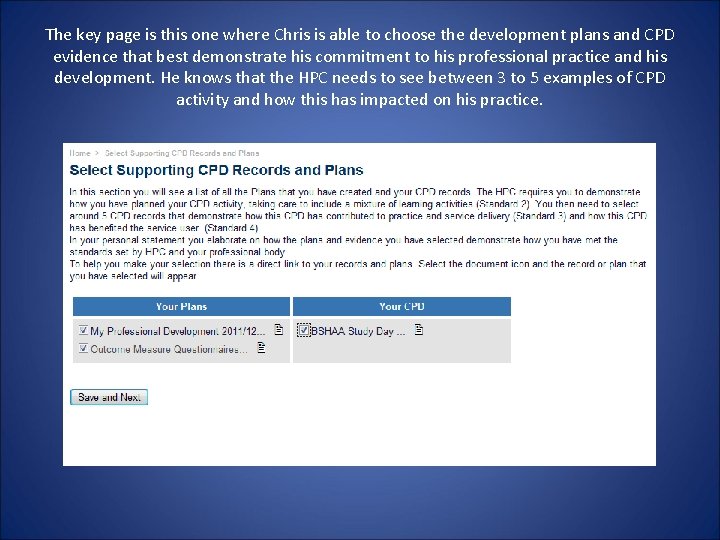 The key page is this one where Chris is able to choose the development