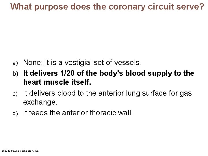 What purpose does the coronary circuit serve? None; it is a vestigial set of
