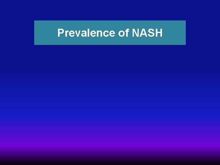 Prevalence of NASH 