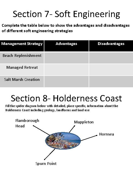 Section 7 - Soft Engineering Complete the table below to show the advantages and