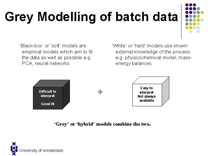 Grey Modelling of batch data ‘Black-box’ or ‘soft’ models are empirical models which aim