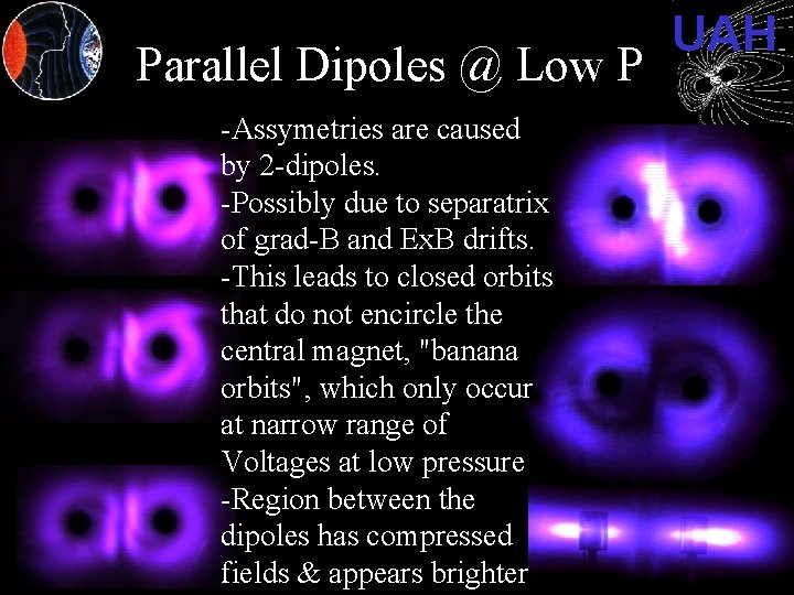 Parallel Dipoles @ Low P -Assymetries are caused by 2 -dipoles. -Possibly due to