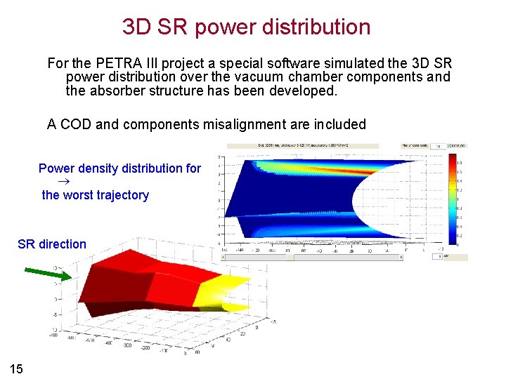 3 D SR power distribution For the PETRA III project a special software simulated