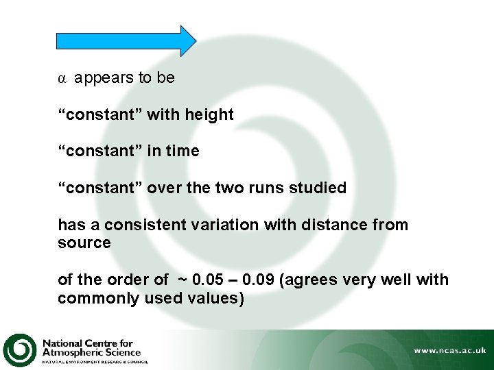 α appears to be “constant” with height “constant” in time “constant” over the two