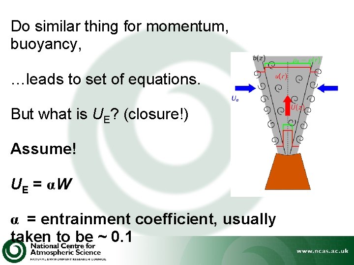 Do similar thing for momentum, buoyancy, …leads to set of equations. But what is