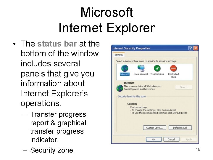 Microsoft Internet Explorer • The status bar at the bottom of the window includes Microsoft Internet Explorer • The status bar at the bottom of the window includes