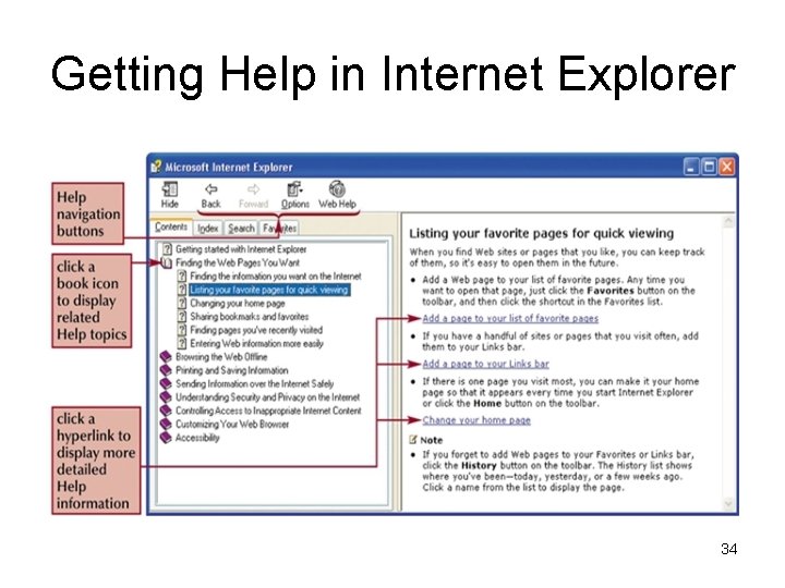 Getting Help in Internet Explorer 34  Getting Help in Internet Explorer 34