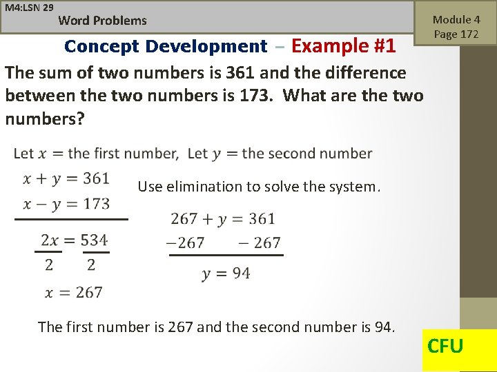 M 4 LSN 29 Word Problems Notes Graph