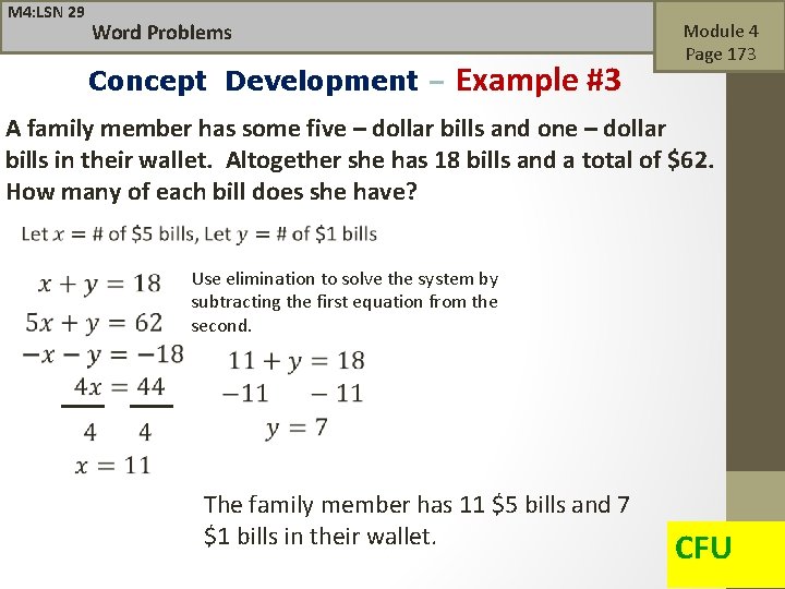 M 4 LSN 29 Word Problems Notes Graph