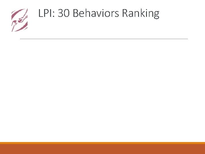 LPI: 30 Behaviors Ranking 