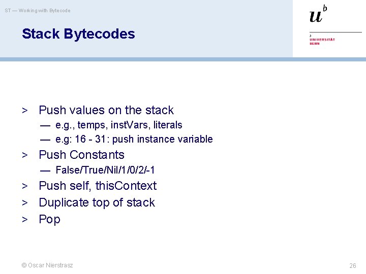 ST — Working with Bytecode Stack Bytecodes > Push values on the stack —